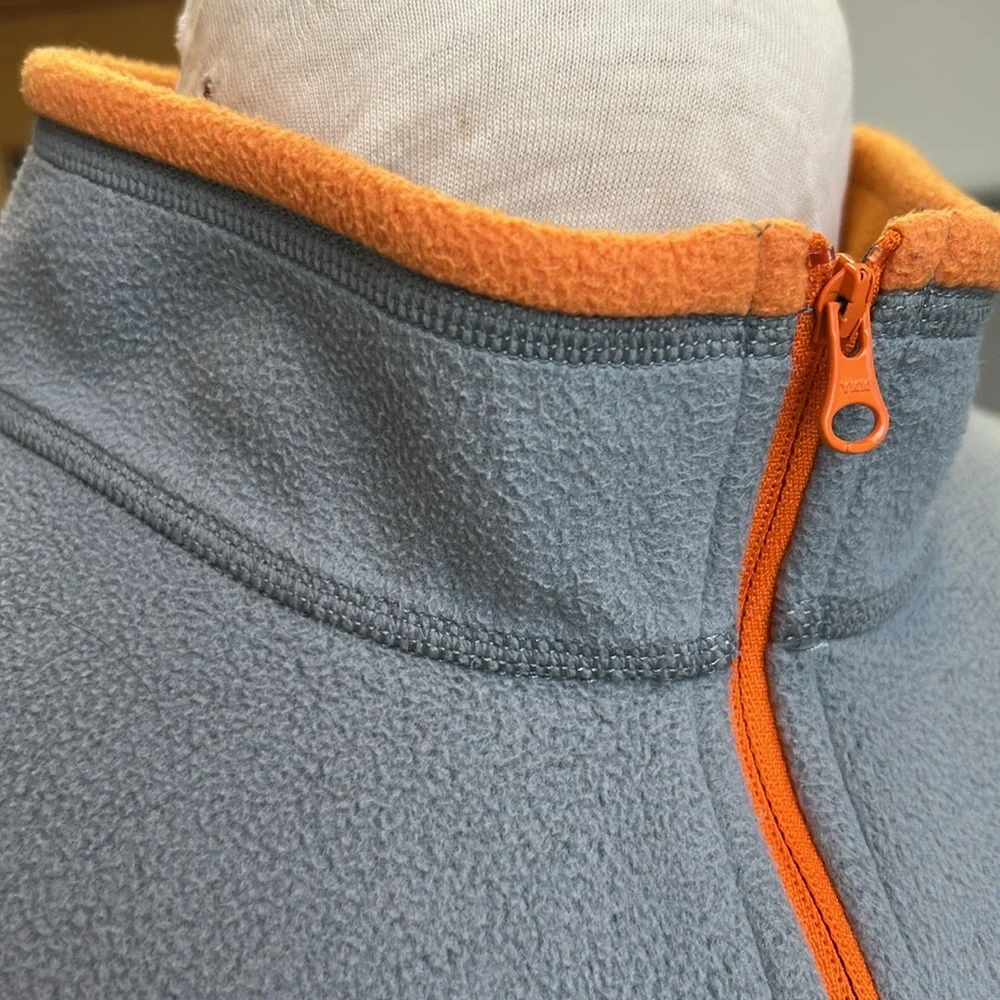 The North Face Men’s Gray/Orange Quarter-Zip Fleece Pullover‎ Sweater Hiking XXL
